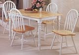 Kitchen & Housewares : Natural / White Finish 5 PIECE WOOD DINING SET - Table and 4 Chairs