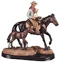 Father & Son Cowboy Western Rodeo Decoration Figurine Statue Sculpture