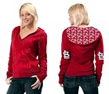 St. Louis Cardinals Women's Deep V-Neck Fleece Hoodie Pullover - by Alyssa Milano