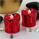 FL-1523 | Professional Quality 2 Piece LED Red Rose Tea Light Battery Candle Set, A safe and effective way of dressing tables for any event