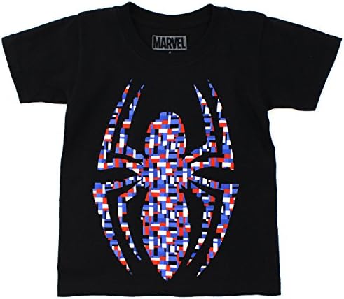 Marvel Comics Heroes Boys T-Shirt (5/6, Black (Spider-Man))