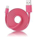 [Apple MFi Certified] Lightning To USB Cable Unique TangleFree Flat Style 4 Ft /1.2m Length Slim Connector Head for iPhone iPad Pink by Chromo Inc