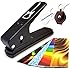 Pick-a-Palooza&reg; DIY Guitar Pick Punch - The Premium Guitar Pick Maker and a Leather Key Chain Pick Holder - Now You Can Make Your Own Guitar Picks - BLACK