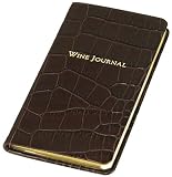 Pocket Wine Journal, Crocodile Leather, Tabbed, 5 Inch, Brown