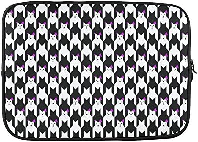 Sammon Houndstooth Waterproof Sleeve for 15 Inch Laptop Computer Bag Colorful