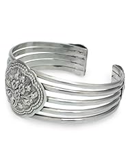 Sterling silver cuff bracelet, Blossoming Blaze
