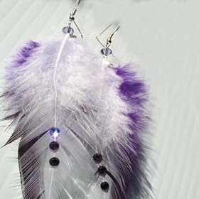 Hair Feather Earrings- Enchanted Gardern Earrings with Swarovski Crystals