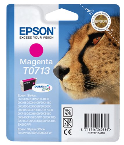 Epson Original T0713  Durabrite Magenta Ink Cartridge