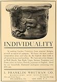 1907 Ad J. Franklin Whitman Garden Furniture Pot Design - Original Print Ad