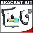 Precision Design Quick Flip Rotating FB350 Flash Bracket + Off-Camera Extension Cord for Nikon D40 D40x D60 D80 D90 D200 D300 D700 D3 Digital SLR Cameras