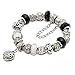 RUBYCA Silver Tone European Charm Bracelet 7.9