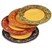 Set of 4 Ceramic Dinner Plates With Scroll and Leaf Borders 11 by Casa Cristina