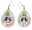 Silk Threaded Stainless Steel Earrings - Peace Sign