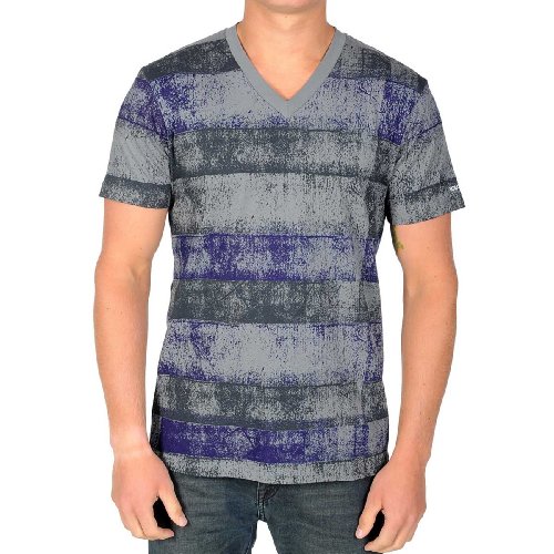 Volcom - Sunburnt S/S V-Neck Tee Men S/S V-Neck Tee, Size: Large, Color: Grey Vintage
