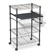 Mayline Products - Mayline - Multipurpose Wire Cart, 5-Shelf, 125lbs, 23-1/2 x 15 x 37-1/2, Black - Sold As 1 Each - Designed to hold small office machines and supplies. - Shelves (adjustable at time of assembly) to accommodate your needs. - Basket and shelf slide out for easy access to contents.