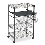 Mayline Products - Mayline - Multipurpose Wire Cart, 5-Shelf, 125lbs, 23-1/2 x 15 x 37-1/2, Black - Sold As 1 Each - Designed to hold small office machines and supplies. - Shelves (adjustable at time of assembly) to accommodate your needs. - Basket and shelf slide out for easy access to contents.