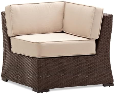 cheapest deal Strathwood Griffen All-Weather Wicker Sectional Corner Chair, Dark Brown