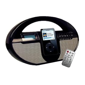 SuperSonic SC-1109 Black Digital Alarm Clock Radio iPod Docking Station