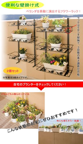 壁掛けフラワーラック 2段 2個組