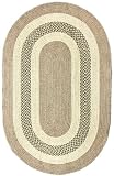Indoor Outdoor Braided Area Rug 4x6 Oval Beige Green