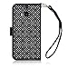 HTC One M8 Case, Terrapin [Black] [Etched Floral Pattern] Textured PU Leather Wallet Case with Card Slots ID Window Cash Compartment and Detachable Wrist Strap Case for HTC One M8 - Black