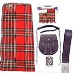 Royal Stewart 5pce Kilt Kit/Outfit Sporran Pin Flash 36