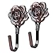 2pcs Vintage Rose Curtain Tieback Tassel Hooks Door Wall Hook Antique Copper