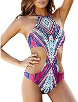 Ninimour Womens Halter Bandage Cut Rompers Swimsuit Swimwear Monokini