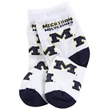 Michigan Wolverines White Infant Bootie Socks