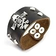Mens Black Leather Skull/Bones/Cross Bracelet Mens Black Leather Skull/Bones/Cross Bracelet