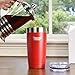 Healthy Human Stainless Steel Tumbler with Straw & Lid | Splash Proof Insulated Travel Cup | Eco-Friendly Coffee Tumblers | Water Cups with Straws Cleaner and Splash Proof Lids (20oz, Red Hot)