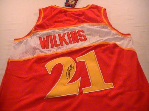 DOMINIQUE WILKINS SIGNED AUTOGRAPHED JERSEY ATLANTA HAWKS COA