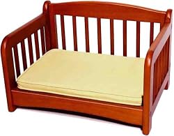 Richell Wood Pet Spindle Bed, Small, Autumn Matte Finish