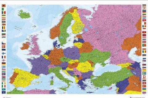 1art1 42432 Weltkarten - Europakarte 2008 Poster (91 x 61 cm)