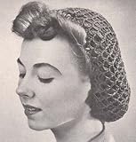 Fishnet Snood Hat Cap Vintage Crochet Pattern EBook Download