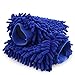 Crusar Microfiber Chenille Dust Wash Mitt Thick and Super Absorbent Universal Fit for Most Hands Use Wet or Dry Dark Blue Pack of 1