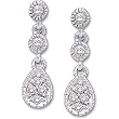 14K White Gold Diamond Earrings - 0.12 Ct.