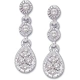 14K White Gold Diamond Earrings - 0.12 Ct.