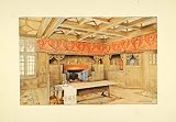 1900 Print Scheme Decoration Dining Room Table Drawing - Original Color Print