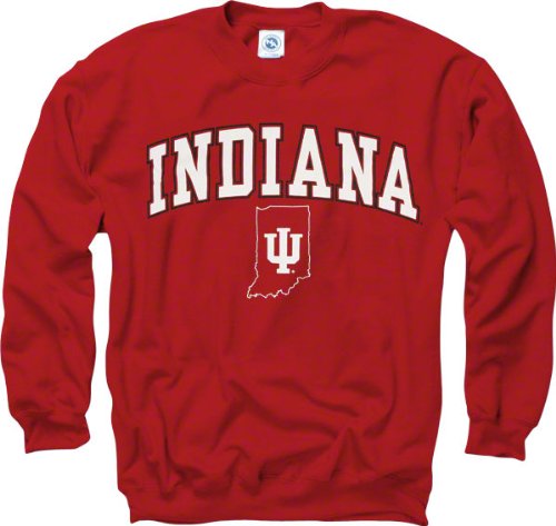 Indiana Hoosiers Black Arch Crewneck Sweatshirt