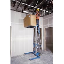 Genie Lift, GL- 8, Straddle Base with ladder, Heavy-Duty Aluminum Manual Lift, 400 lbs Load Capacity, Lift Height 10' 0.5" from Ground Level