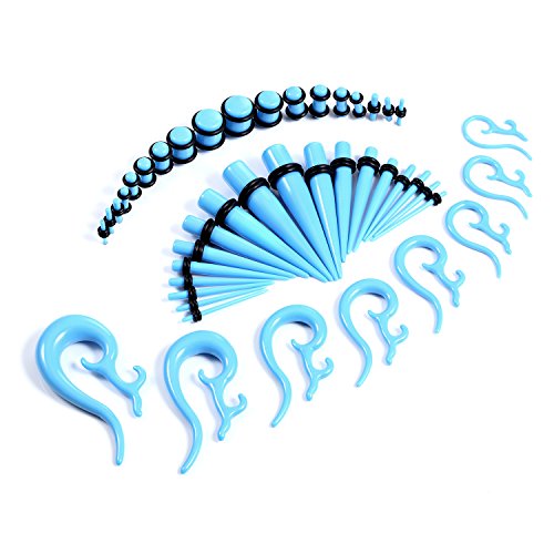 BodyJ4You Tapers and Plugs Spiral Tribal Gauges 14G-00G Stretching Kit 54 Pieces