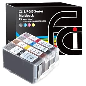 Canon Multipack CLI8 / PGI5 WITH CHIP - Set of 4 Canon Compatible Printer Ink Cartridges for Canon Pixma iP3300 iP3500 iP5100 iX4000 iX5000 MP510 MP520 MX700 Printer Inks - CLI-8 / PGI-5 (Contains: 1x CLI-8C, 1x CLI-8Y, 1x CLI-8M, 1x PGI-5BK) iP 3300 iP 3500 iP 5100 iX 4000 iX 5000 MP 510 MP 520 MX 700 - Latest Chip Installed, Ready For Use, No Fuss!
