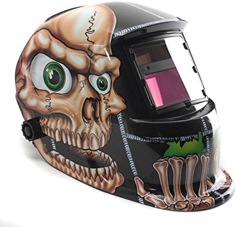 Welding Helmet, Kuaguoyi Solar Auto Darkening Welding Helmet Arc Tig Mig Mask Grinding Welder Mask (Skull)