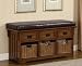 Storage Bench with Baskets in Black Bycast and Walnut Finish