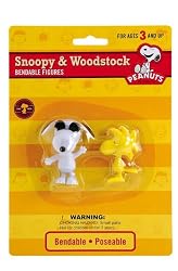 Snoopy Joe Cool and Woodstock Bendable Figurine Set