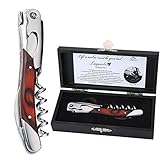 FlyingColors Laguiole Professional Waiter's Corkscrew. Rosewood Handle, Wooden Gift Box