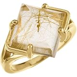 14K Yellow Gold Rutilated Quartz Ring