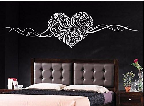 Newly Designed House Wall Art Decoration Large Size Heart-shaped Pattern Removable Vinyl Romantic Flower Vine Love Stickers Bedroom Wallpaper Self Adhesives Murals Removable PVC