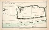 1882 Lithograph Ancient Map Le Mans France Count Palace Royal Tower Notre Dame - Original Lithograph